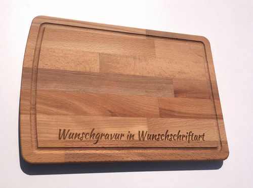 Schneidebrett XXL aus Holz mit Wunschgravur ca. 38x27cm