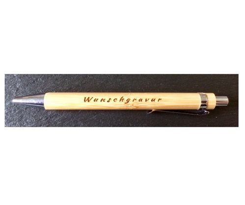 Kugelschreiber aus Bambus mit persönlicher Gravur